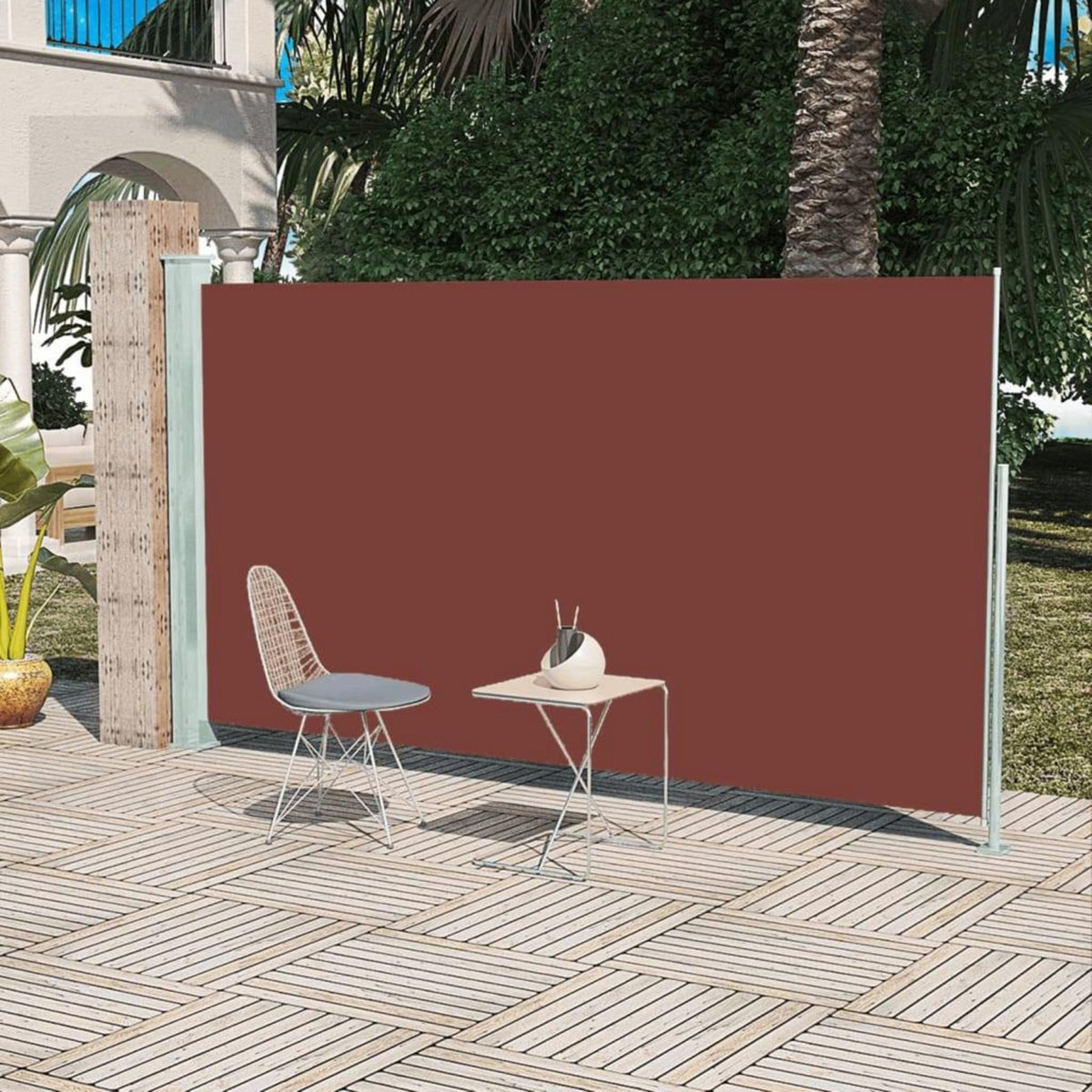 VIDAXL Auvent lateral retractable de patio 160x300 cm Marron