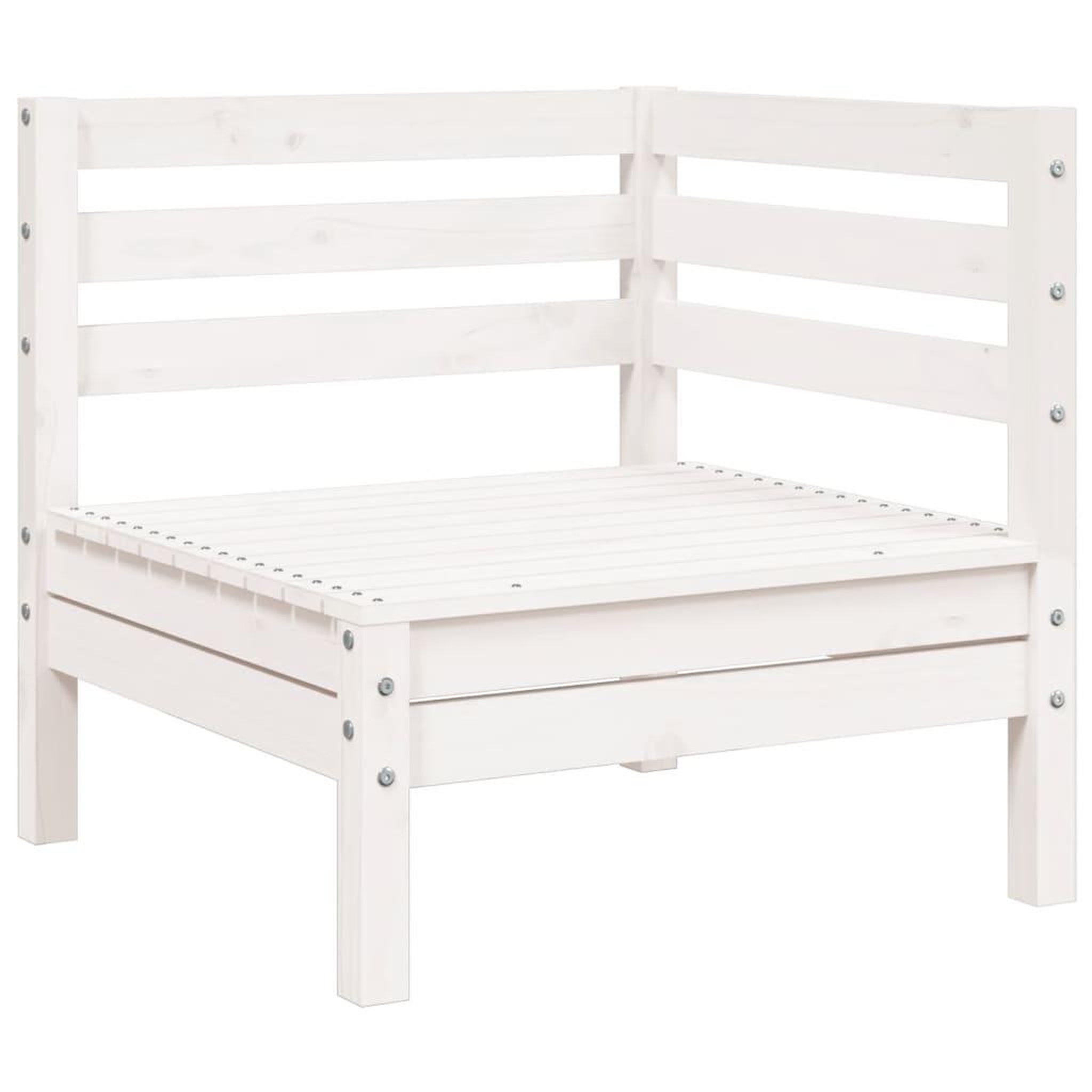 Voir la diapositive 5 : VIDAXL Canape de jardin 3 places blanc bois de pin massif