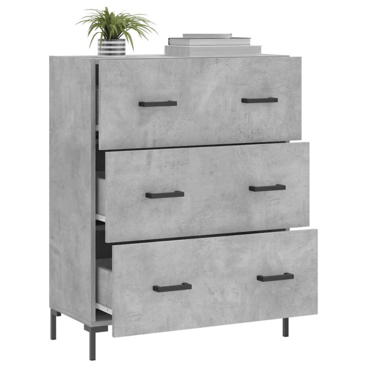 VIDAXL Buffet gris beton 69,5x34x90 cm bois d'ingenierie