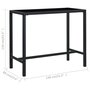 VIDAXL Table bar de jardin Noir 130x60x110 cm Resine tressee et verre