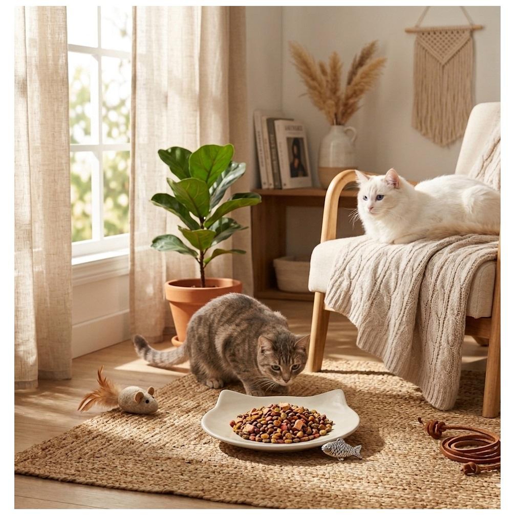 Voir la diapositive 3 : Eden Gamelle plat en céramique pour chat anti-stress filou