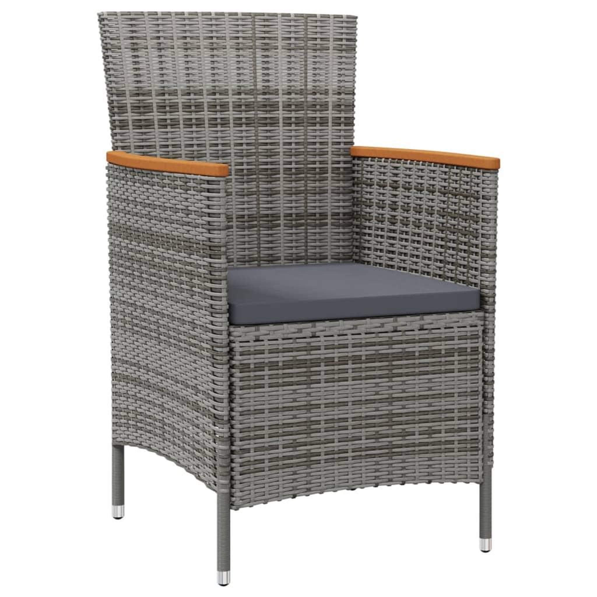Voir la diapositive 3 : VIDAXL Salon de jardin 7 pcs avec coussins Resine tressee Gris