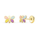 L'ATELIER D'AZUR Boucles d'Oreilles Or 18 Carats 750/000 Jaune - Papillons