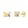 Voir la diapositive 1 : L'ATELIER D'AZUR Boucles d'Oreilles Or 18 Carats 750/000 Jaune - Papillons