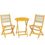 Voir la diapositive 1 : OUTSUNNY Salon de jardin 3 pièces 2 places bois acacia pliable