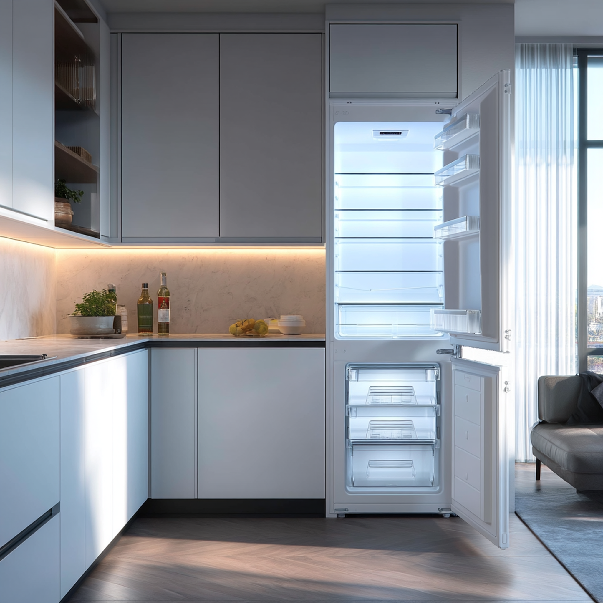 Voir la diapositive 2 : SCHNEIDER Réfrigérateur combiné 242L Blanc - SCRCI177SI-E