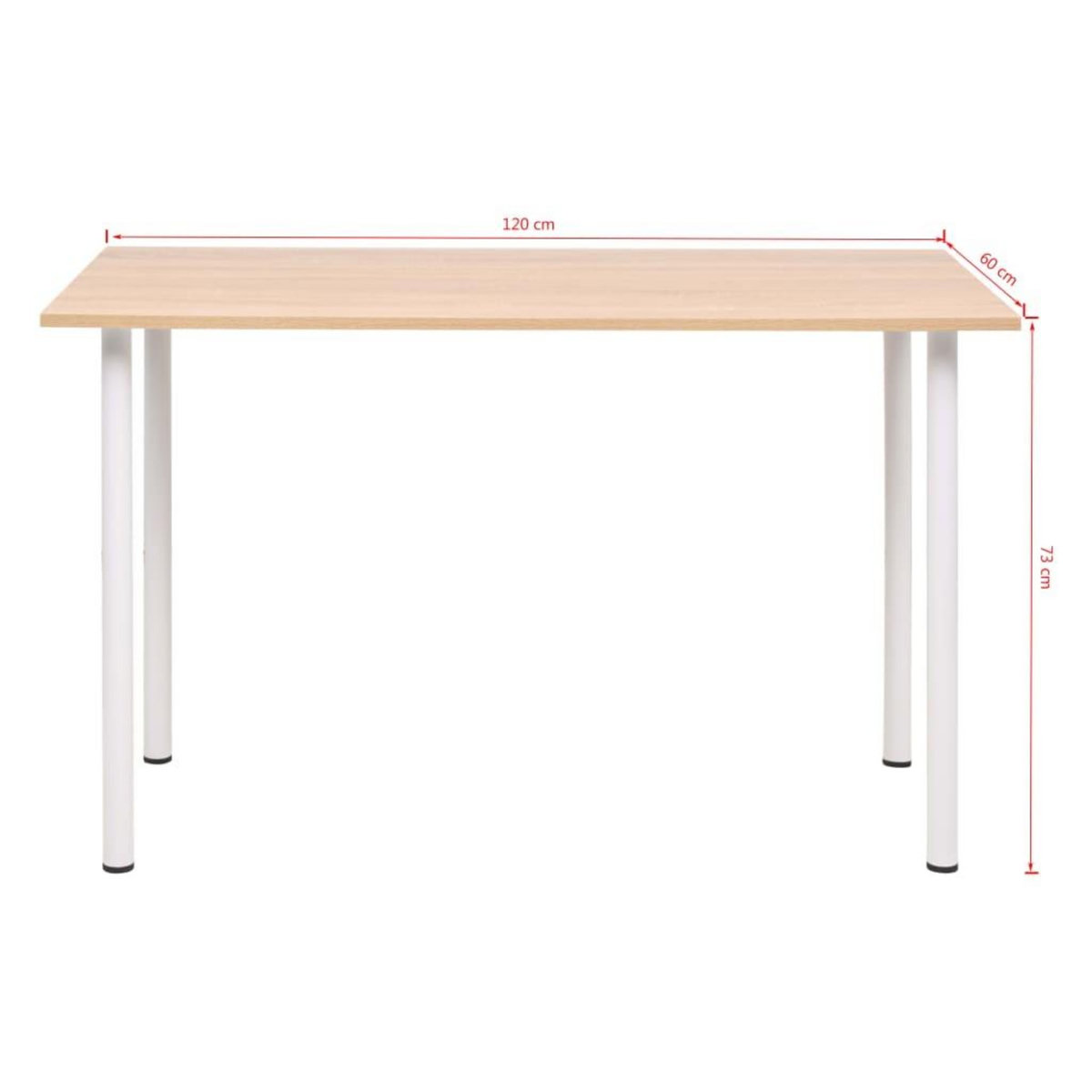 VIDAXL Table a manger 120x60x73 cm Chene et blanc
