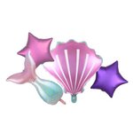 Paris Prix Lot de 4 Ballons Gonflables  Sirène  60cm Multicolore