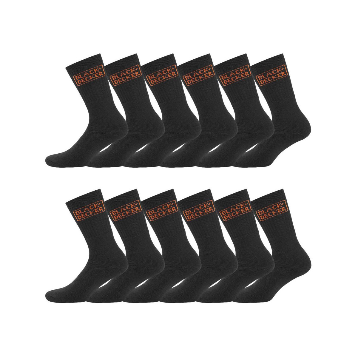 Black et Decker Lot de 12 paires de chaussettes haute de travail Tekl