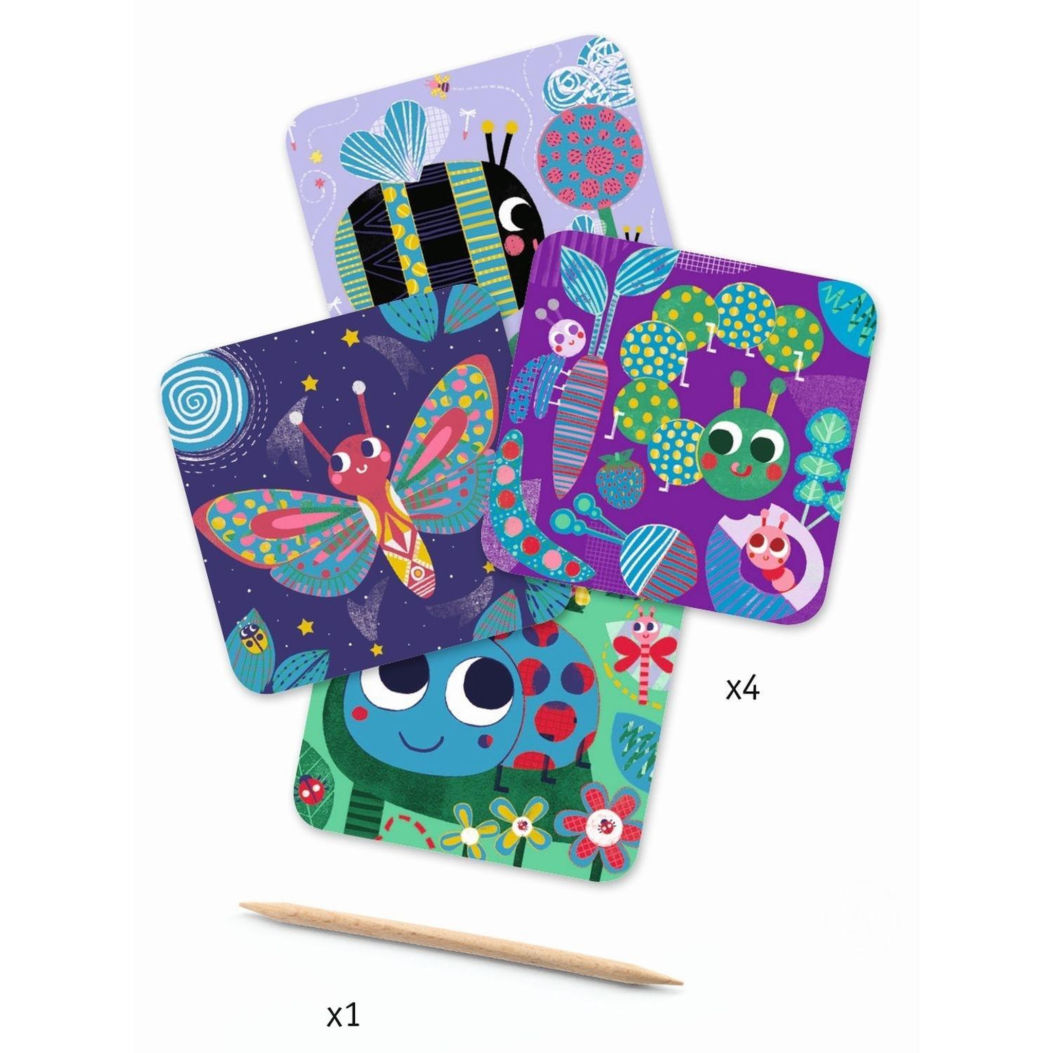 Voir la diapositive 2 : Djeco Carte a gratter Toutes petites betes
