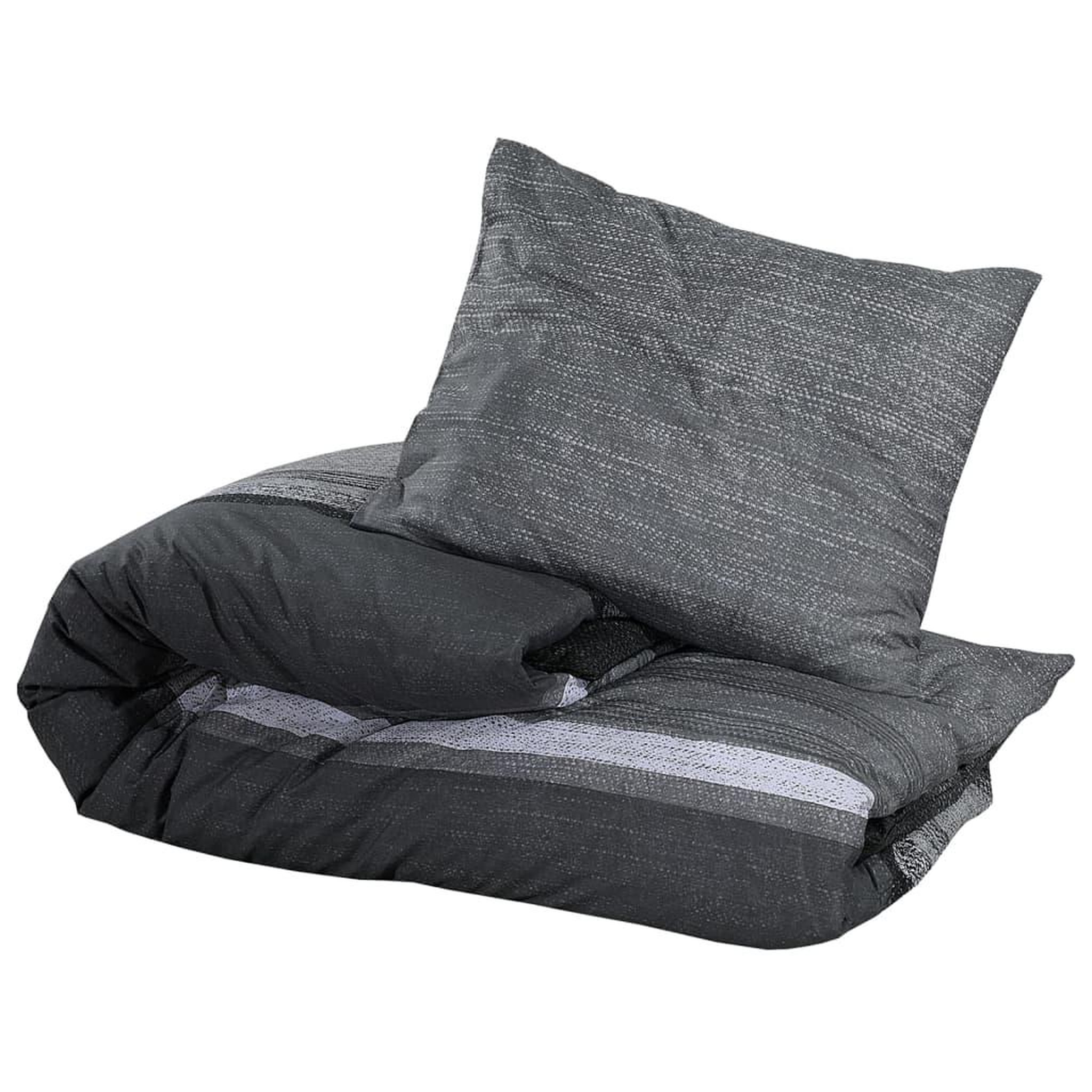 Voir la diapositive 3 : VIDAXL Ensemble de housse de couette gris fonce 240x220 cm Coton