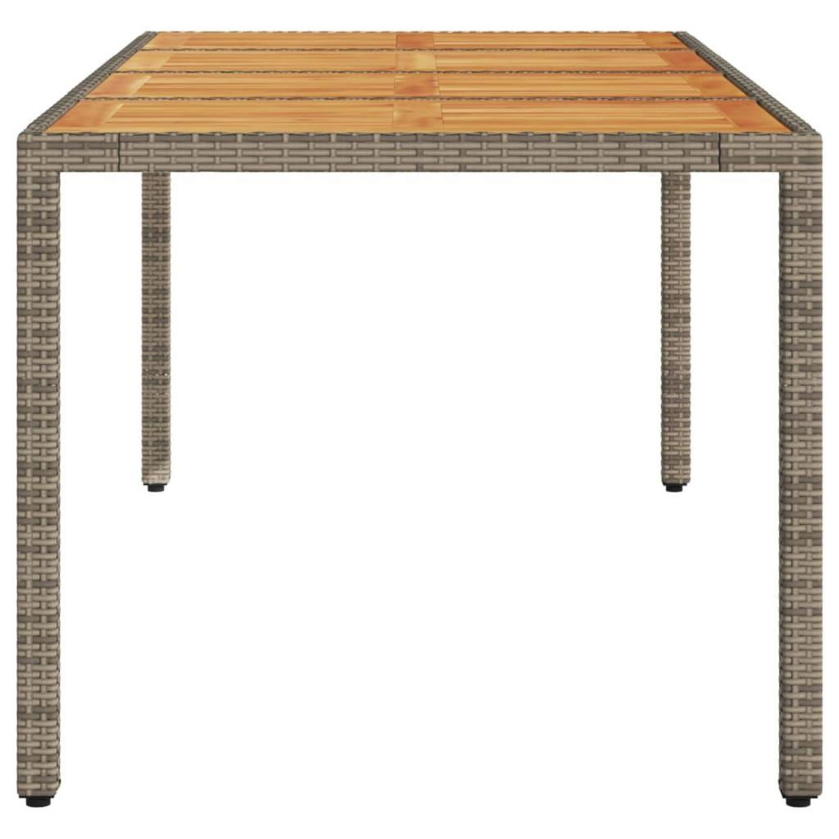 VIDAXL Table de jardin et dessus en bois d'acacia gris resine tressee