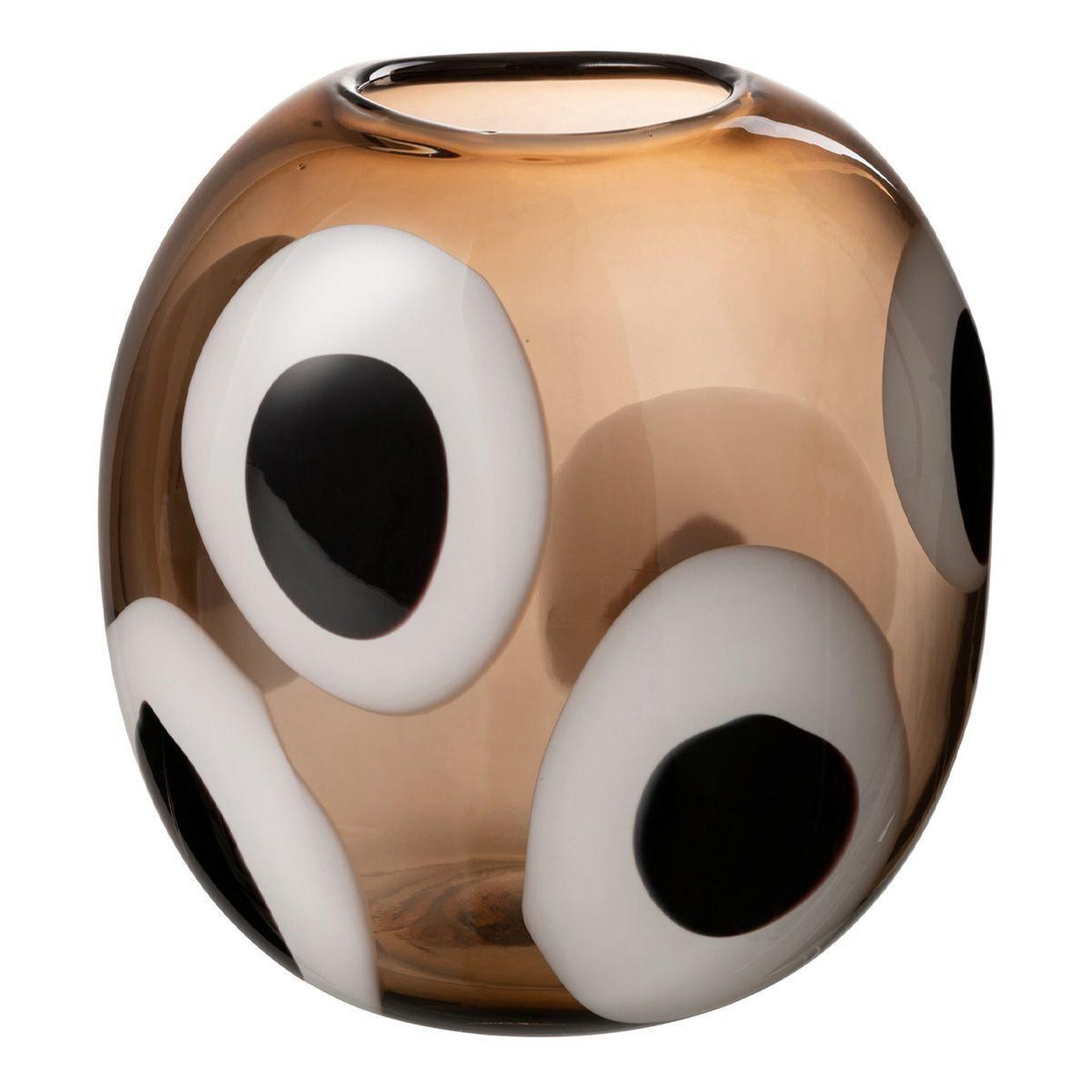 J-LINE Vase design en verre  izzy  21cm marron