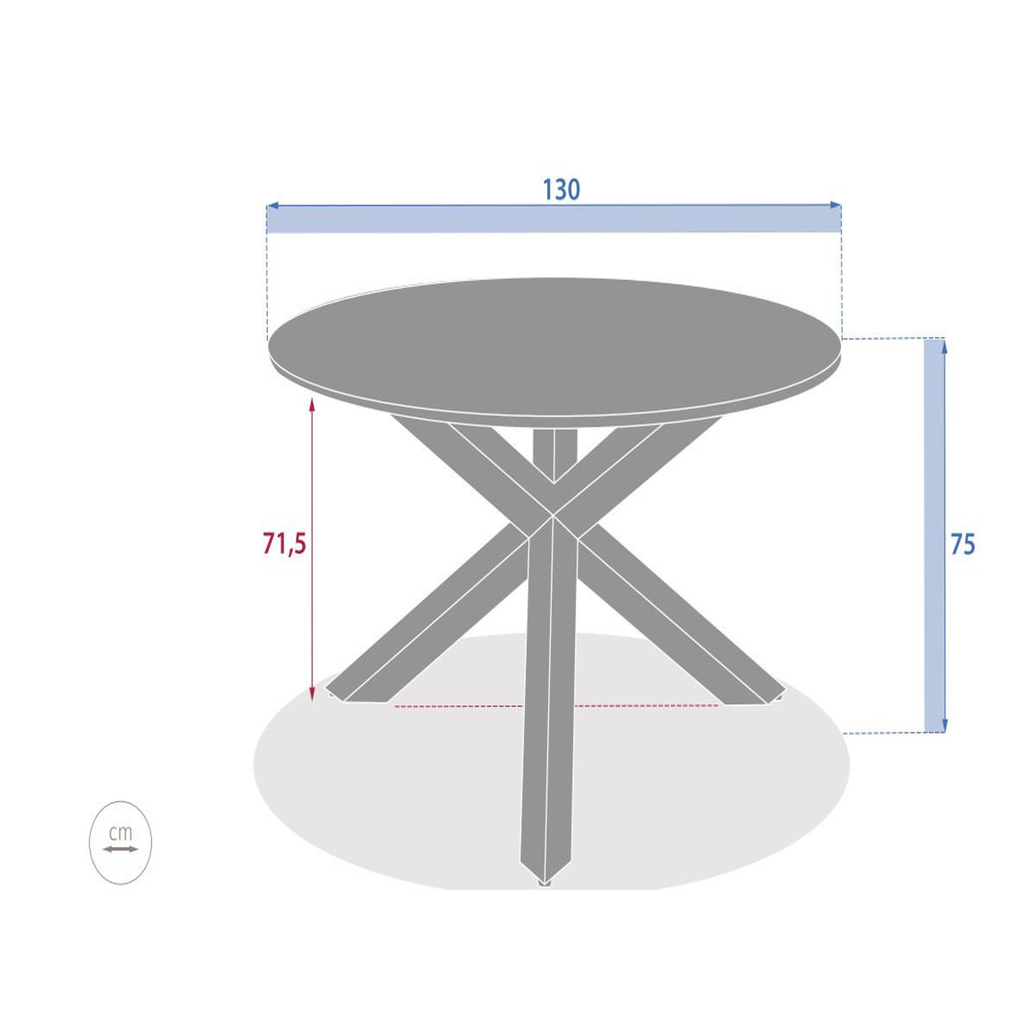 Voir la diapositive 2 : HESPERIDE Table de jardin ronde Alu/Verre Oryon Argile - 6 places - Hespéride