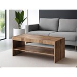 BEST MOBILIER Come - table basse - effet bois - 1 niche - 120 cm. Coloris disponibles : Marron