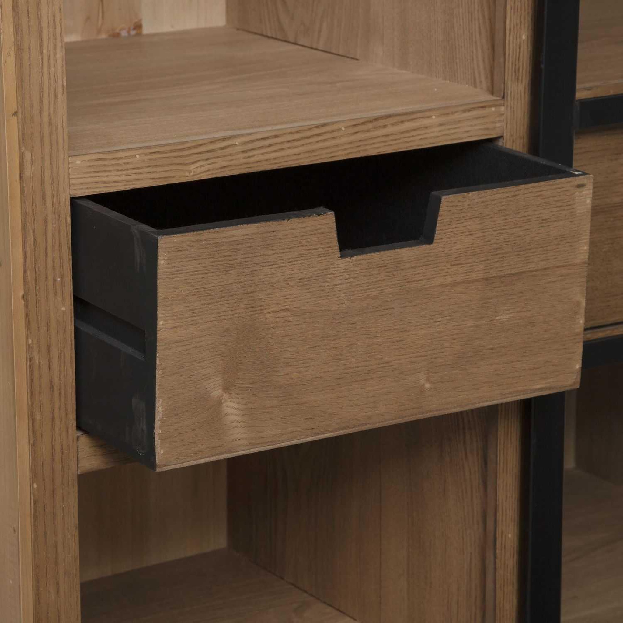 Voir la diapositive 4 : ATMOSPHERA Bibliothèque lazare avec porte vitrée coulissante - marron