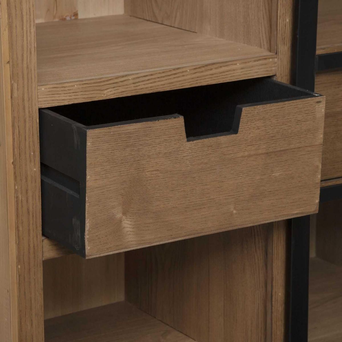 ATMOSPHERA Bibliothèque Lazare avec porte vitrée coulissante - Marron