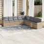 Voir la diapositive 1 : VIDAXL Salon de jardin avec coussins 9 pcs beige resine tressee
