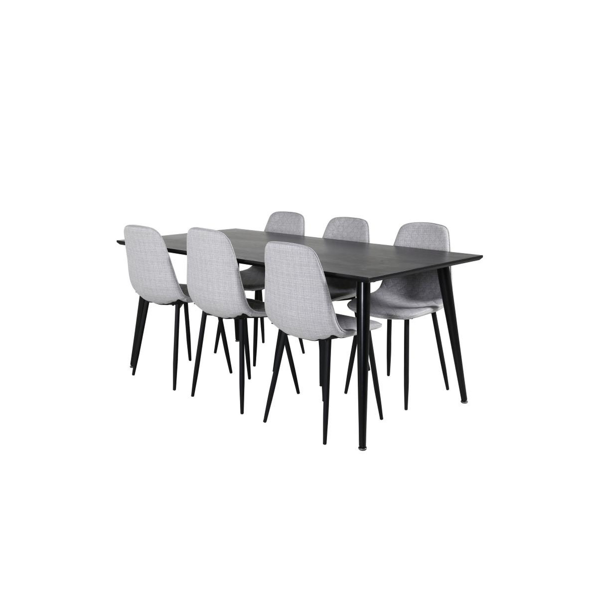 Voir la diapositive 3 : Paris Prix Ensemble table à manger & 6 chaises  dipp & polar  180cm noir & gris