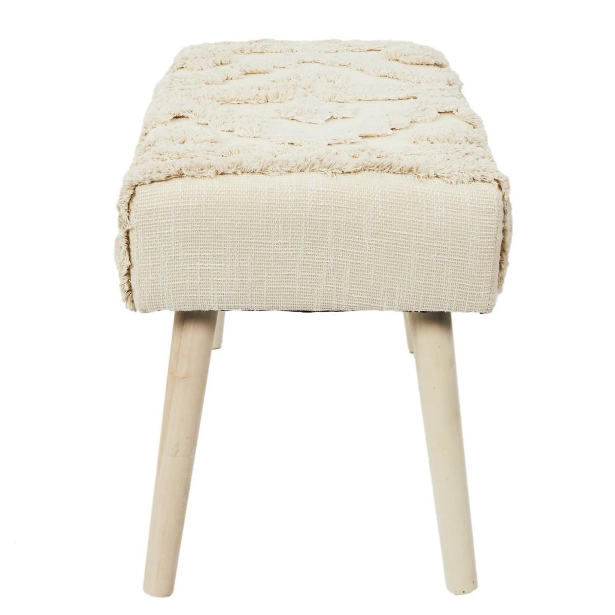 Voir la diapositive 3 : The Home Deco Factory Banc design en bois  mirage  60cm blanc & beige