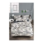GENERIQUE Parure de lit - 1 housse de couette 220 x 240 cm + 2 taies d'oreiller 60 x 60 cm - 65% coton, 35% polyester - Blanc