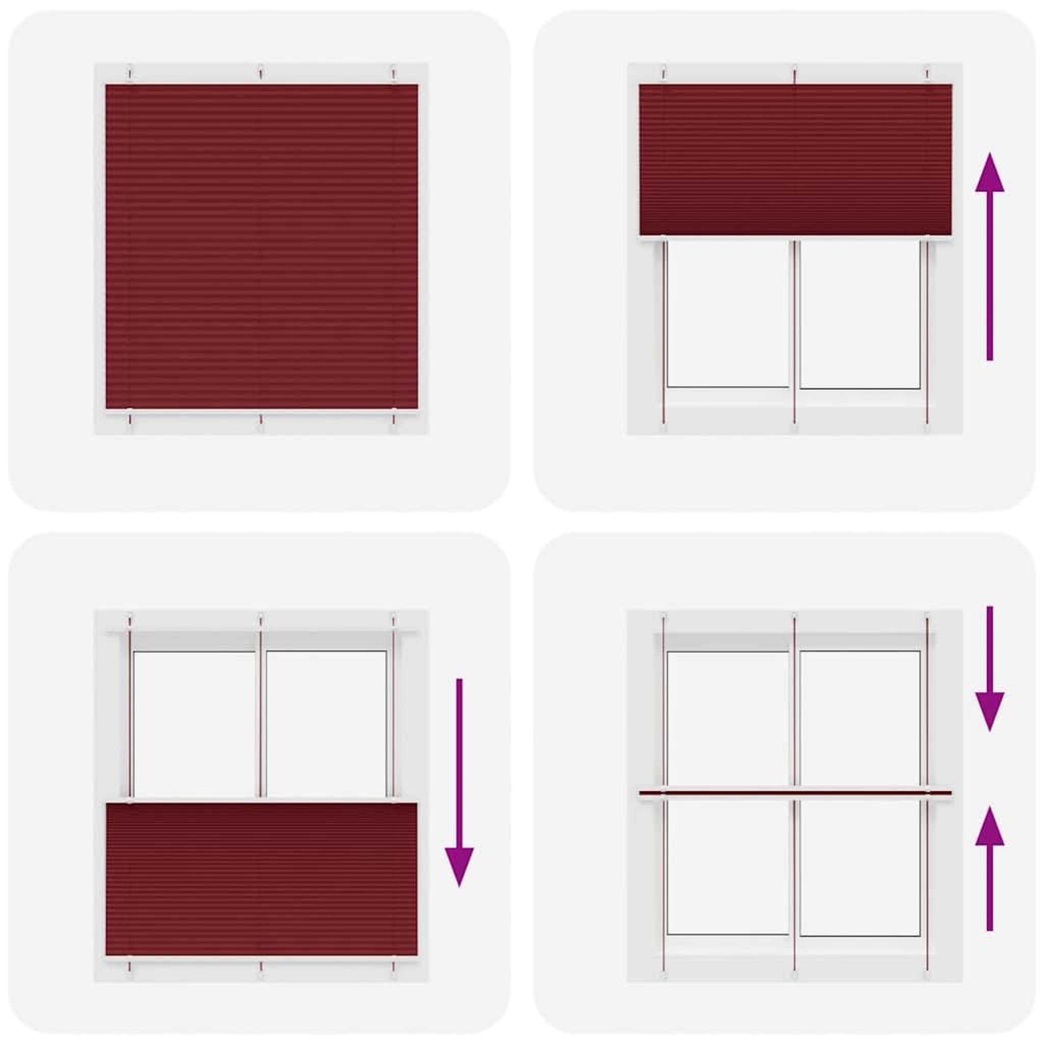 Voir la diapositive 5 : VIDAXL Store plisse rouge bordeaux 115x100 cm largeur du tissu 114,4cm