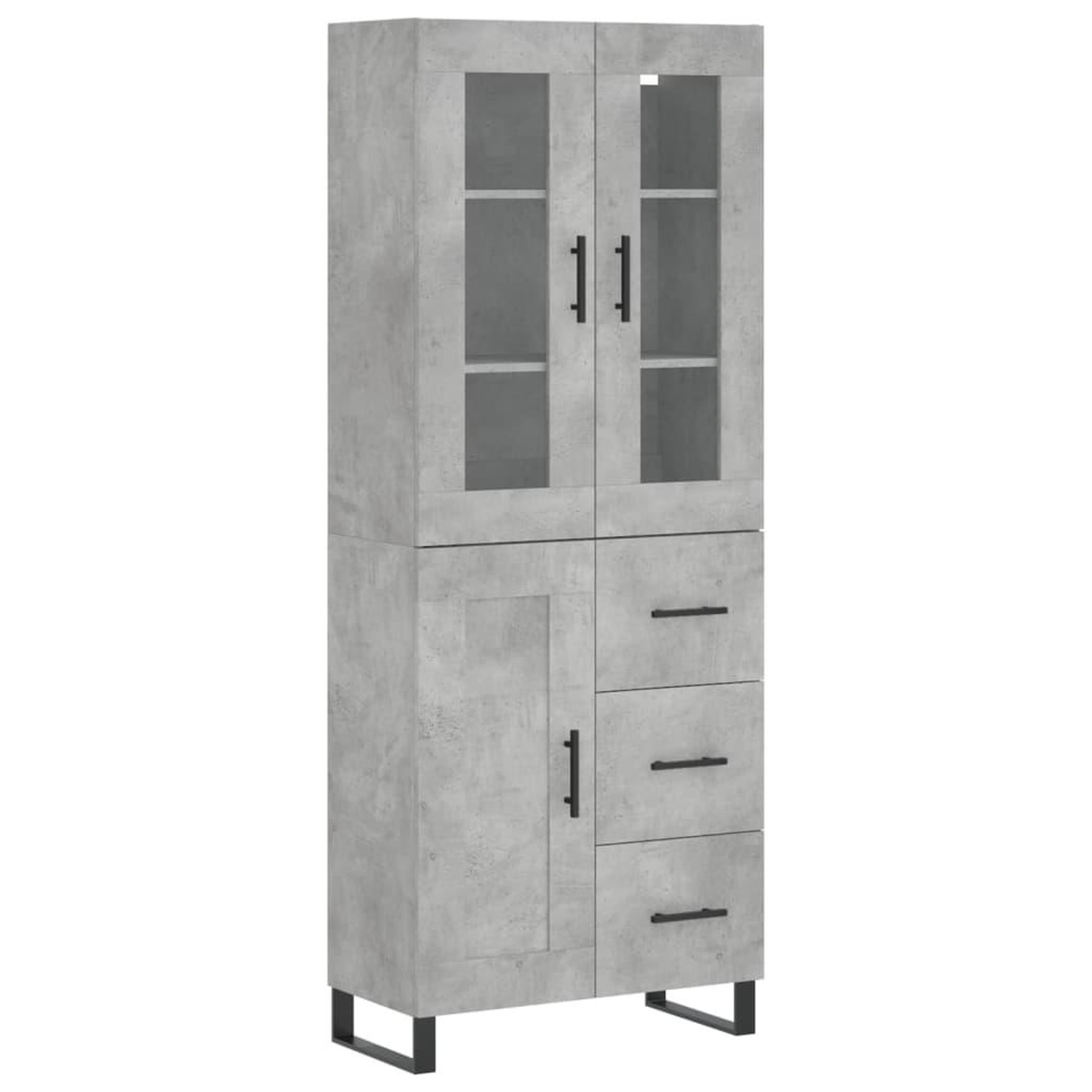 Voir la diapositive 2 : VIDAXL Buffet haut Gris beton 69,5x34x180 cm Bois d'ingenierie