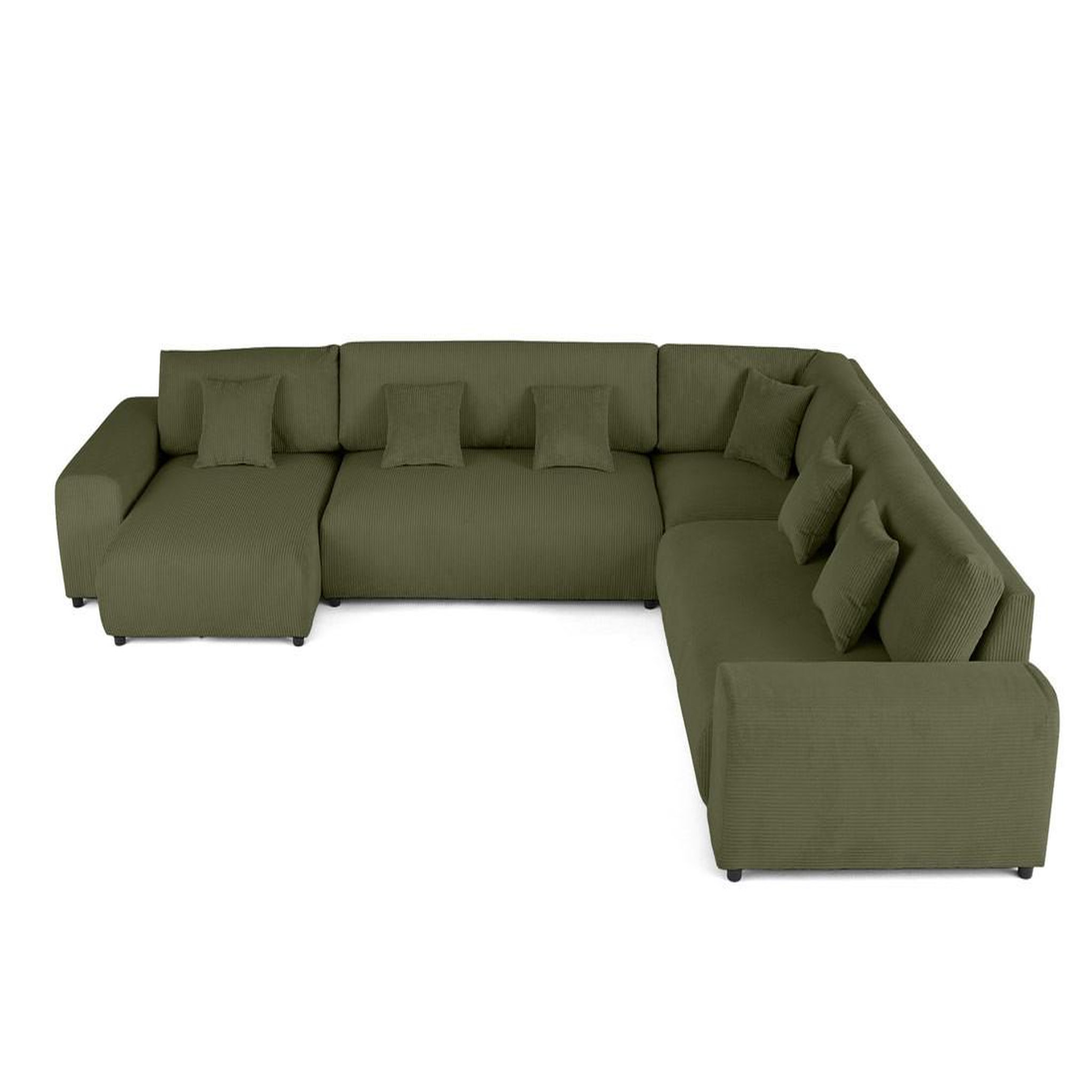 Voir la diapositive 1 : BEST MOBILIER Garance - canapé modulable d'angle droit - 8 places - en velours côtelé