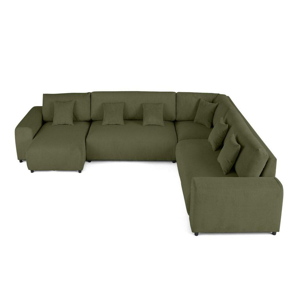 LISA DESIGN Garance - canapé modulable d'angle droit - 8 places - en velours côtelé