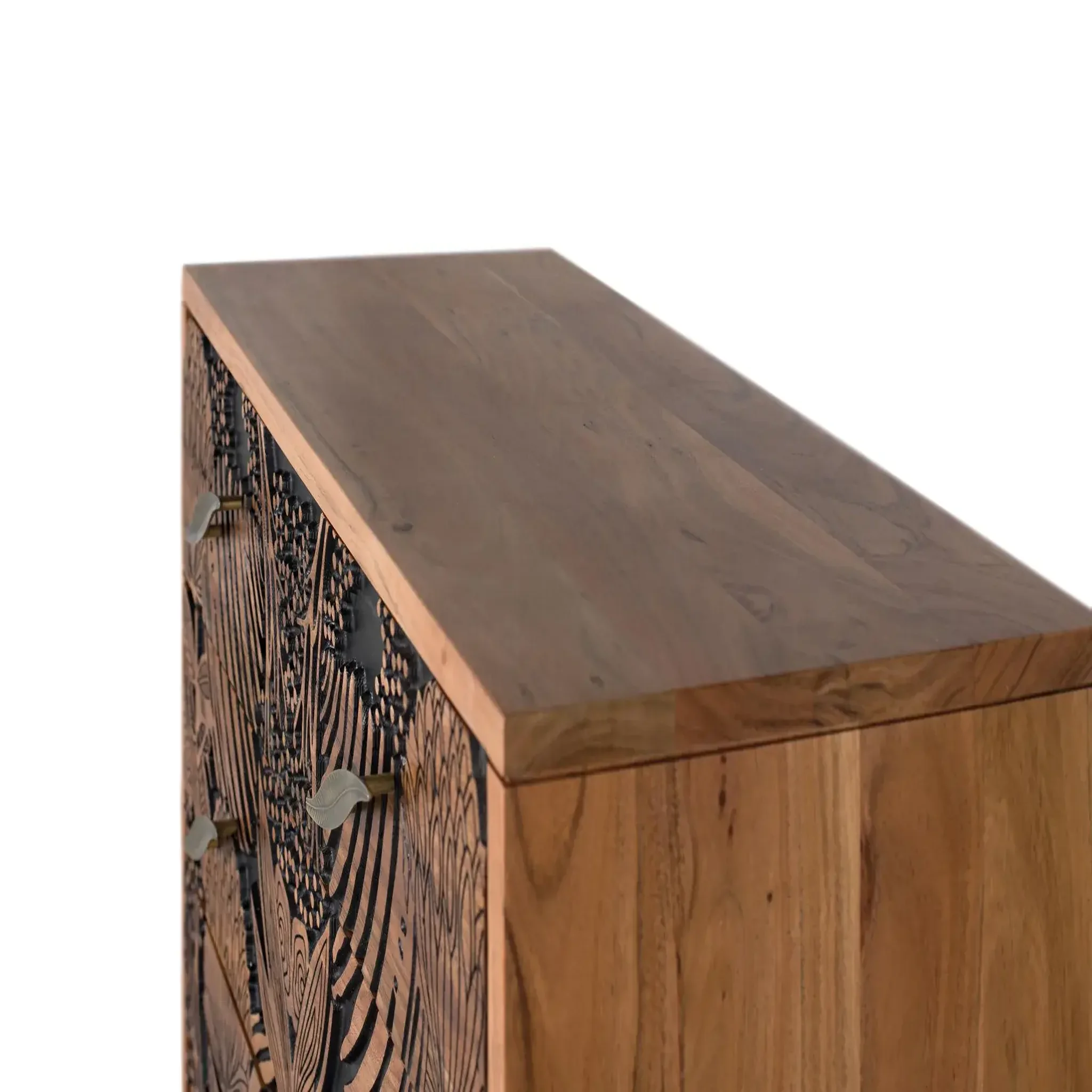 Voir la diapositive 3 : GINER Y COLOMER SL Commode en bois d'acacia 93 cm style ethnique moderne