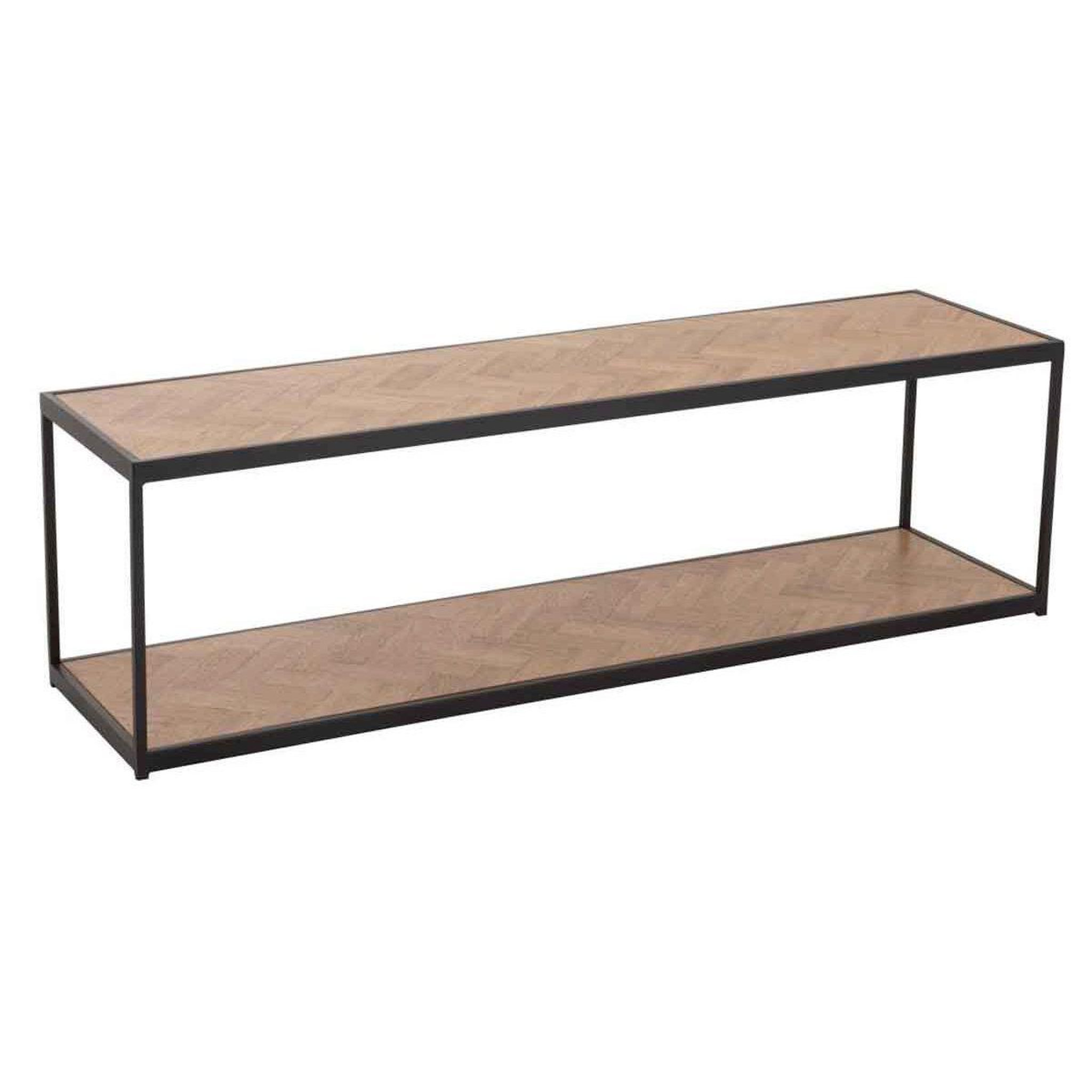 J-LINE Table basse 2 niveaux  miraza  150cm naturel & noir