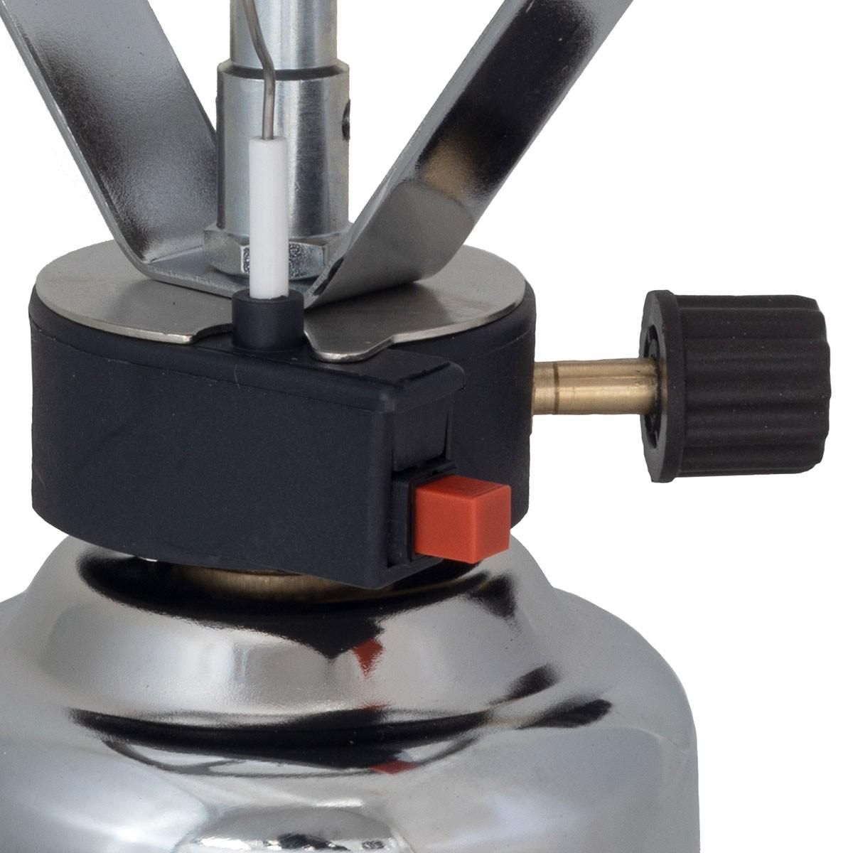 CAMPER GAZ Rechaud gaz 1200W piezo Coque INOX + 4 cartouches de gaz 190gr CAMPER GAZ