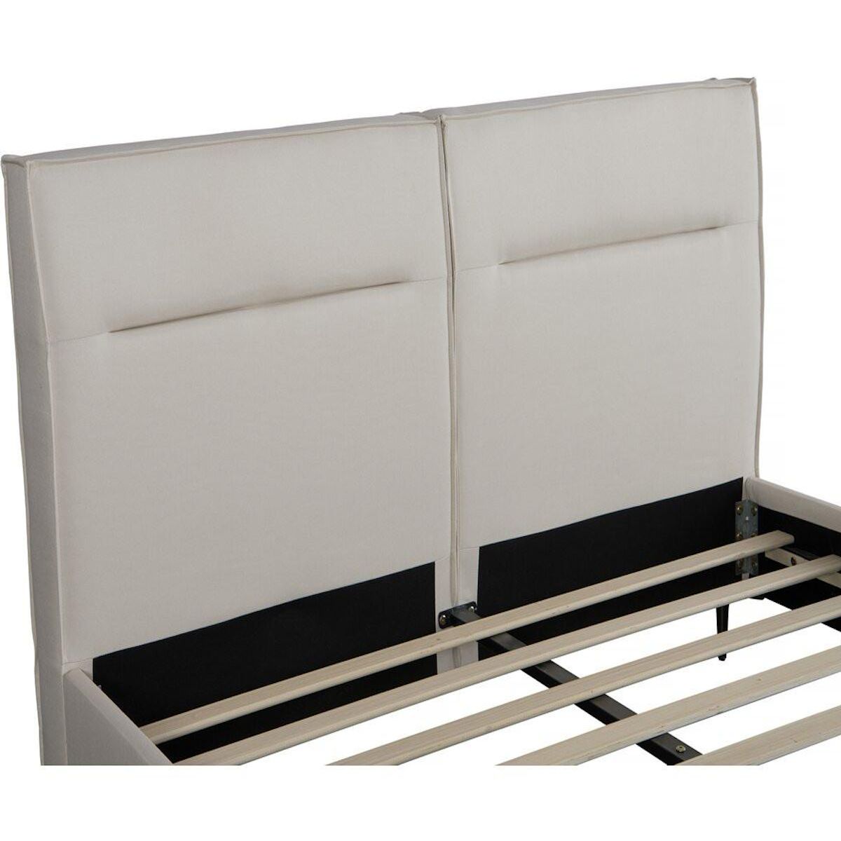 Habitat et Jardin Lit double en tissu design  Moritz  - 140 x 190 cm - Beige