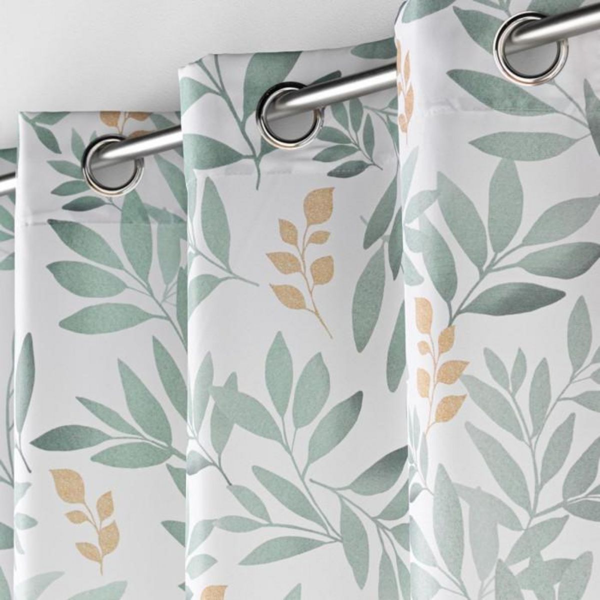 Paris Prix Rideau à Œillets Imprimé  Biovana  140x280cm Vert & Blanc