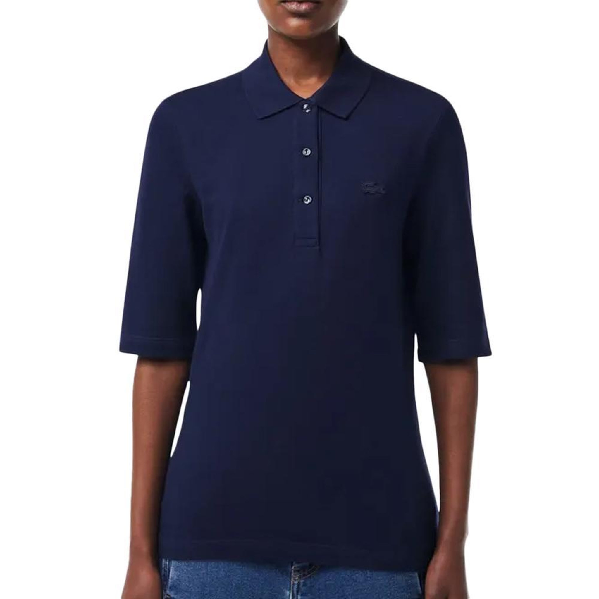 Voir la diapositive 2 : Lacoste Polo marine femme lacoste polo slim fit