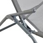 Voir la diapositive 6 : GARDENSTAR Bain de soleil pliable - Acier et textilène - 134x62x22cm - Gris foncé