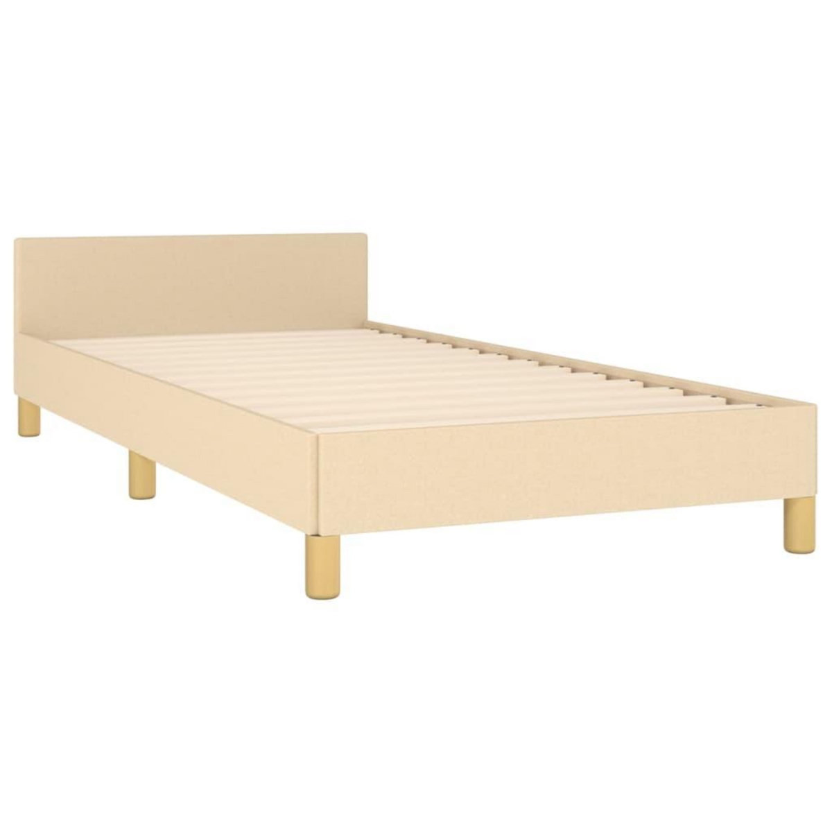 VIDAXL Cadre de lit sans matelas creme 90x200 cm tissu