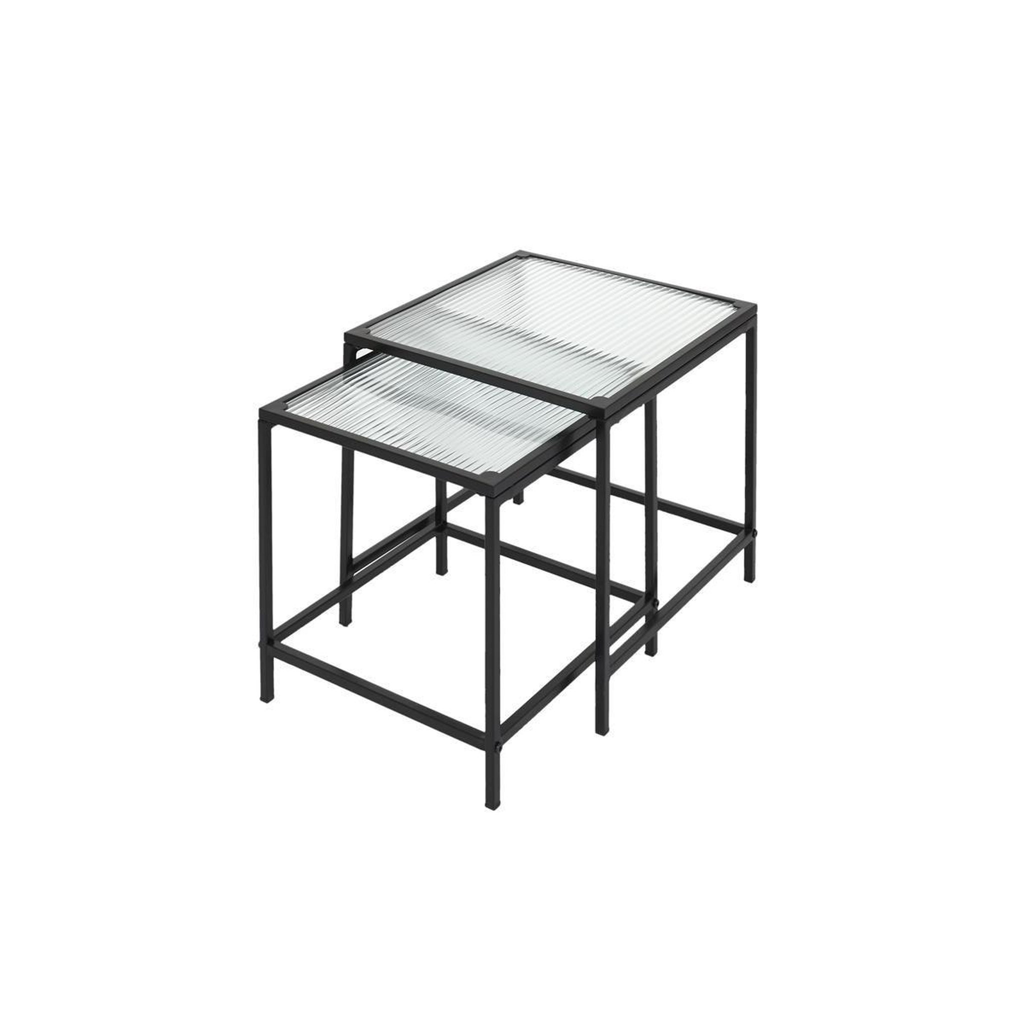 Voir la diapositive 3 : The Home Deco Factory Lot de 2 tables gigognes design  rosa  40cm noir