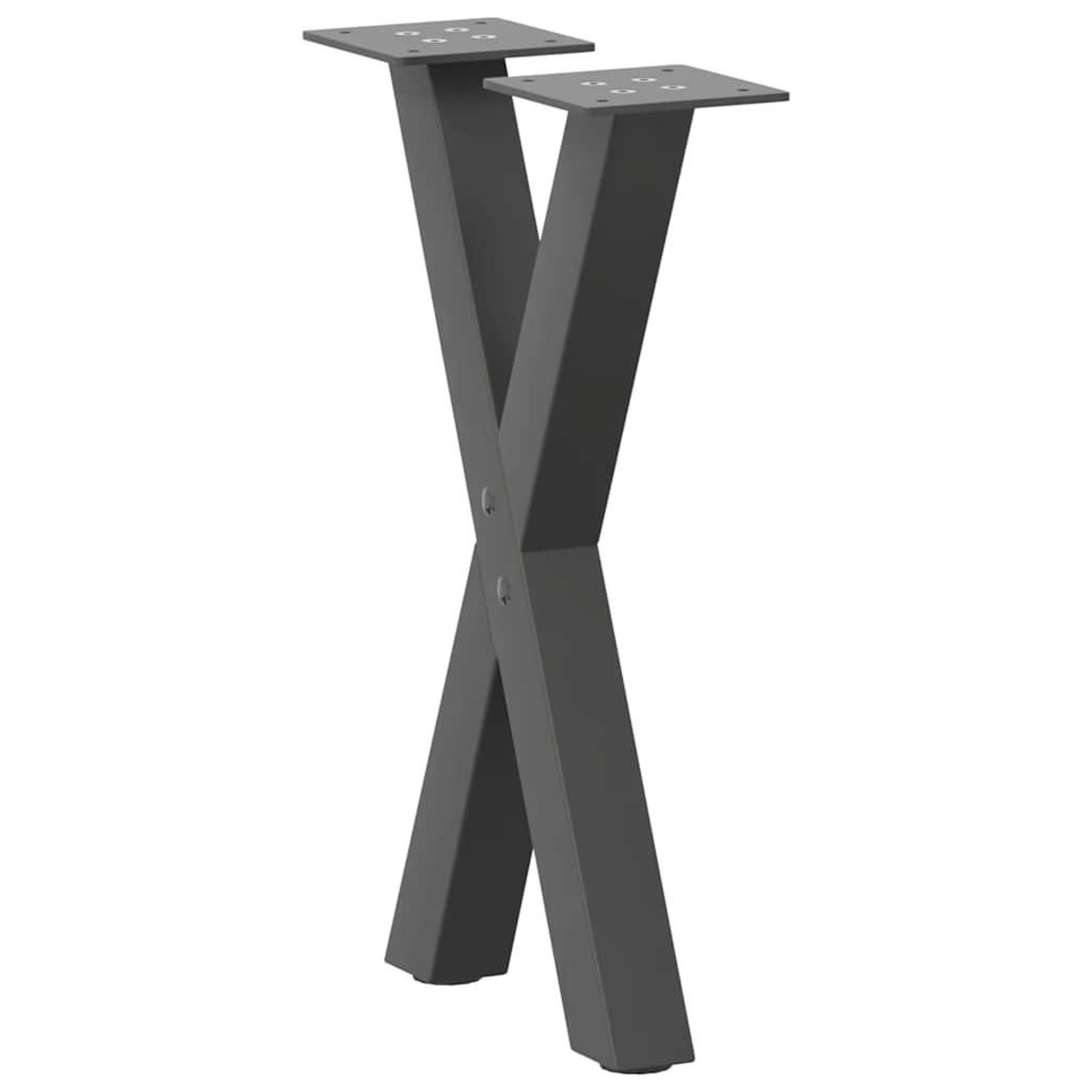 Voir la diapositive 4 : VIDAXL Pieds de table basse forme de X 2 pcs anthracite 28x(42-43) cm