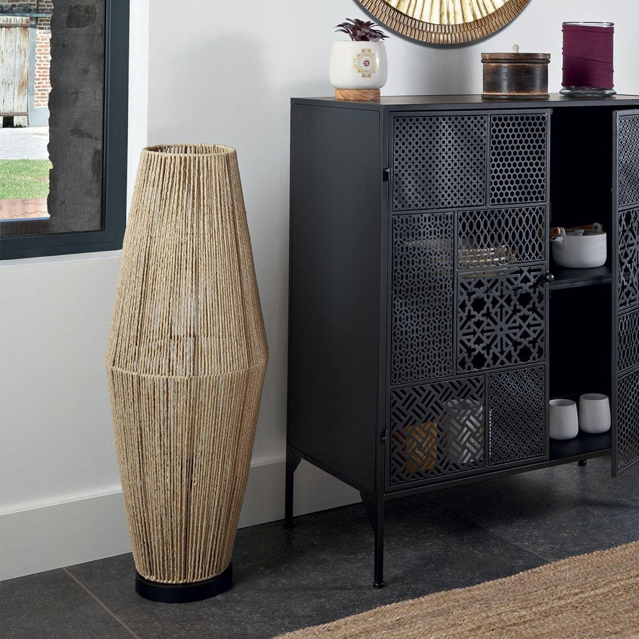 Voir la diapositive 5 : ATMOSPHERA Lampadaire Déco  Aissa  83cm Naturel