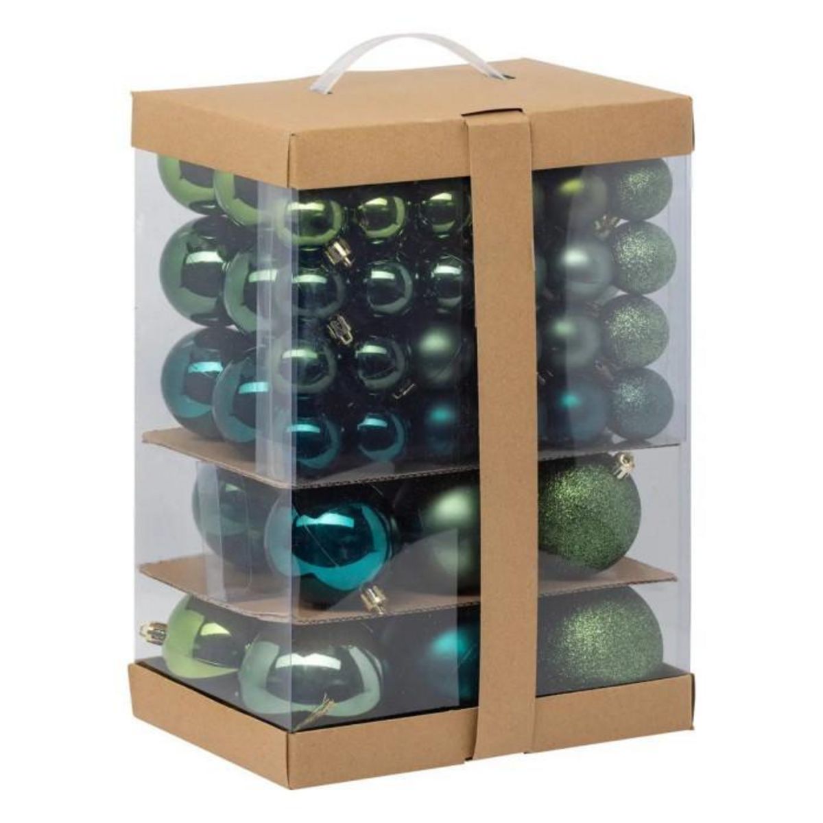 ATMOSPHERA Kit 60 boules de Noël  La Maison des couleurs  9cm Vert Olive