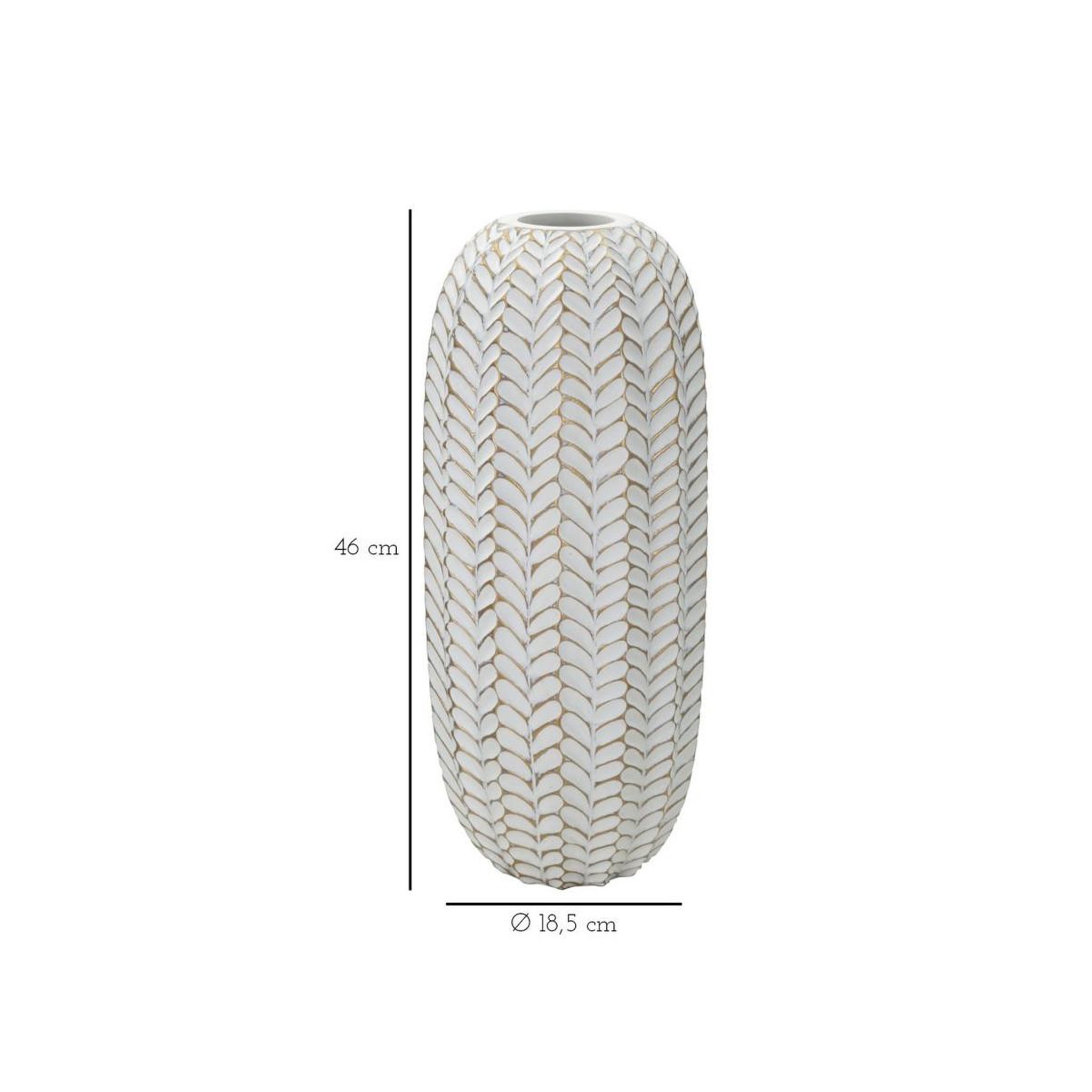 Voir la diapositive 6 : Paris Prix Vase déco en résine  leaf  46cm blanc