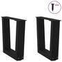 Voir la diapositive 3 : VIDAXL Pieds de table a manger forme V 2 pcs noir 30x(30-31,3)cm acier