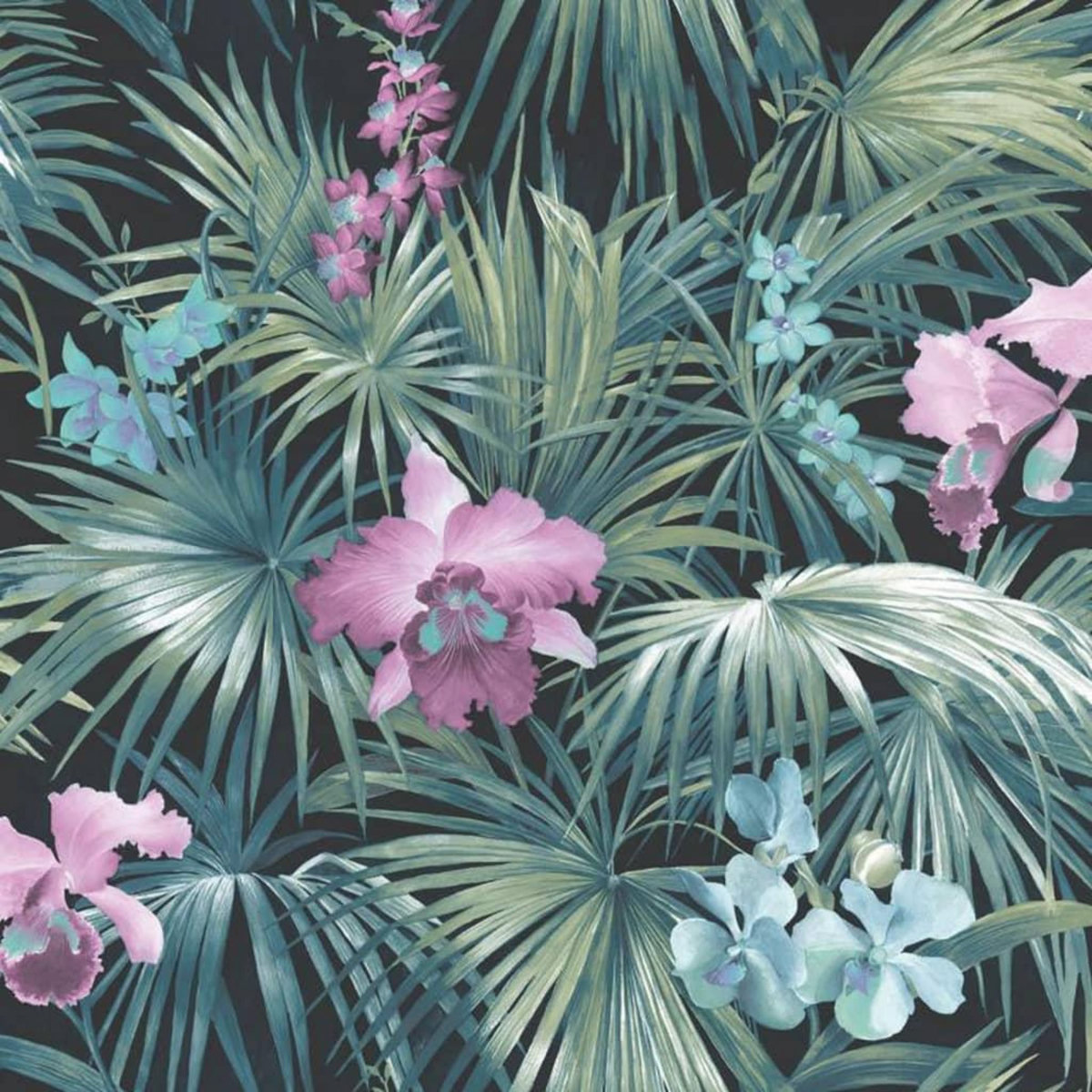 Noordwand Noordwand Papier peint Tropical Flowers Vert