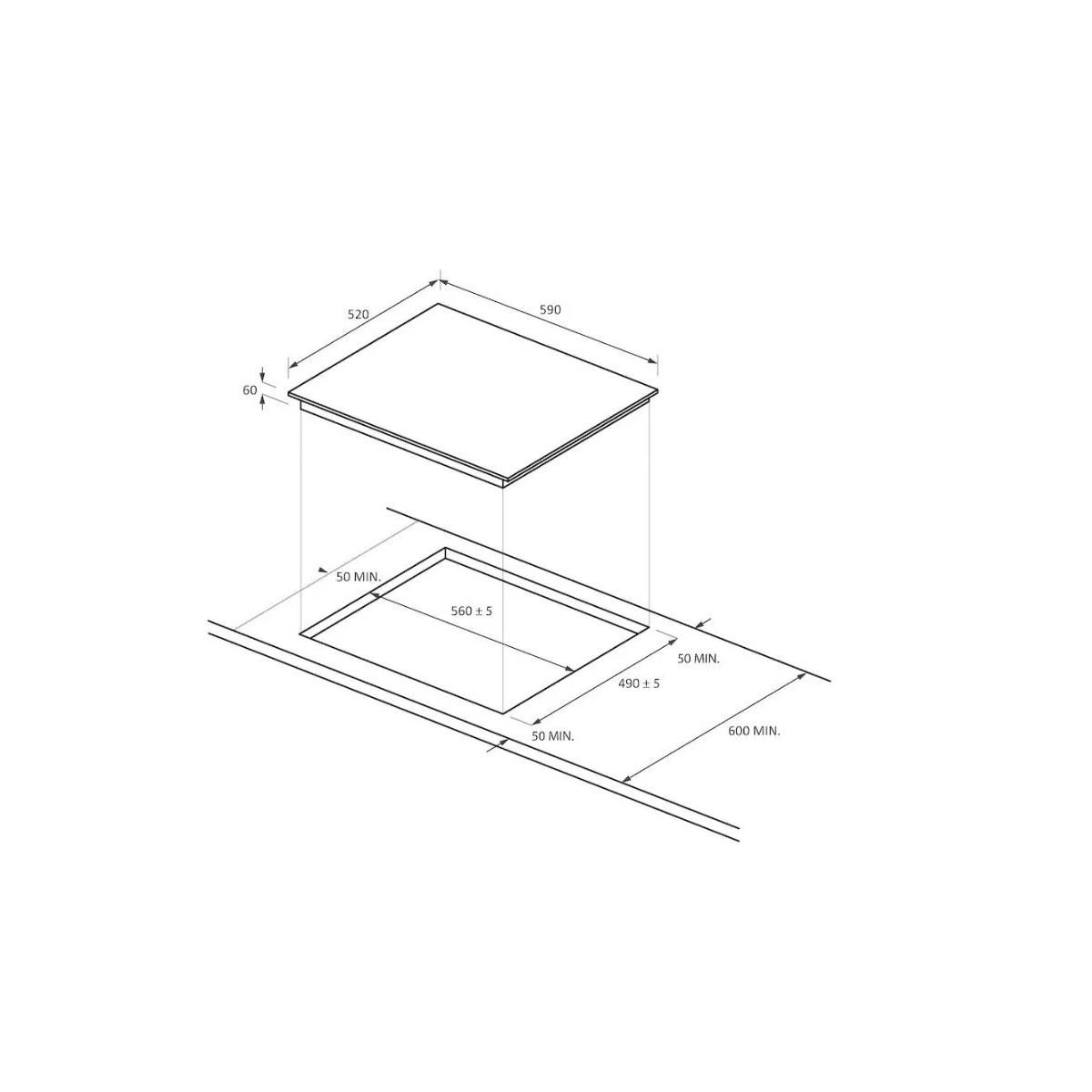 Candy Table de cuisson induction 60cm 4 feux - CTP644SCBB