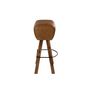 Voir la diapositive 3 : HELLIN Tabouret de bar saut de cheval en bois et cuir - SAMIR
