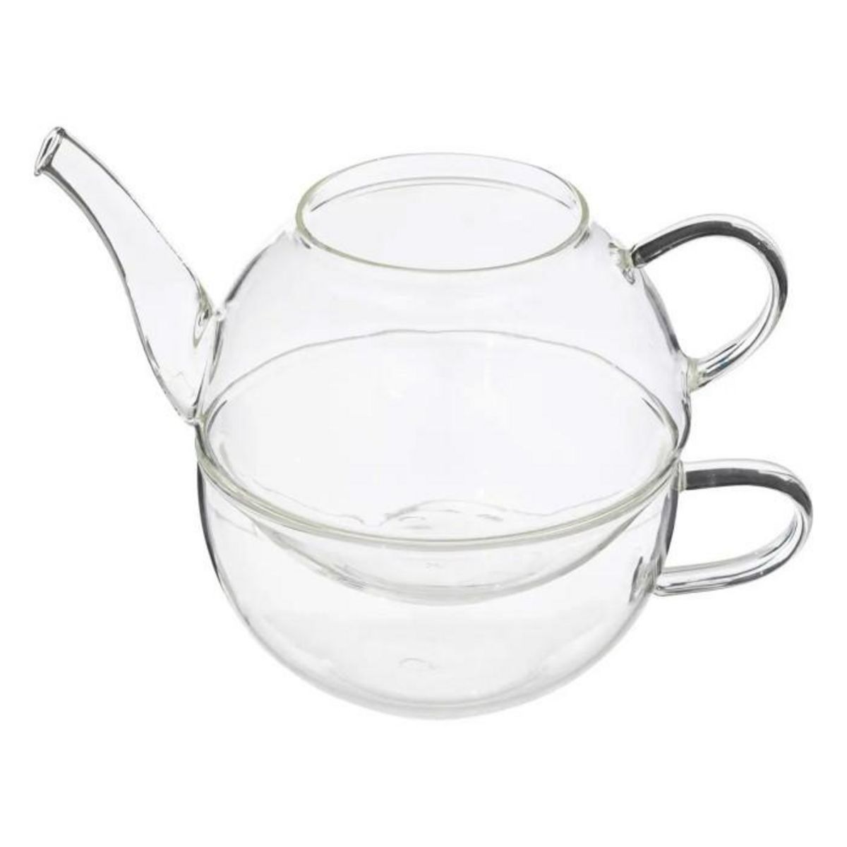 SECRET DE GOURMET Théière Design en Verre  Solitaire  19cm Transparent
