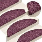 VIDAXL Tapis de marches d'escalier 15 pcs Violet fonce 56x17x3 cm