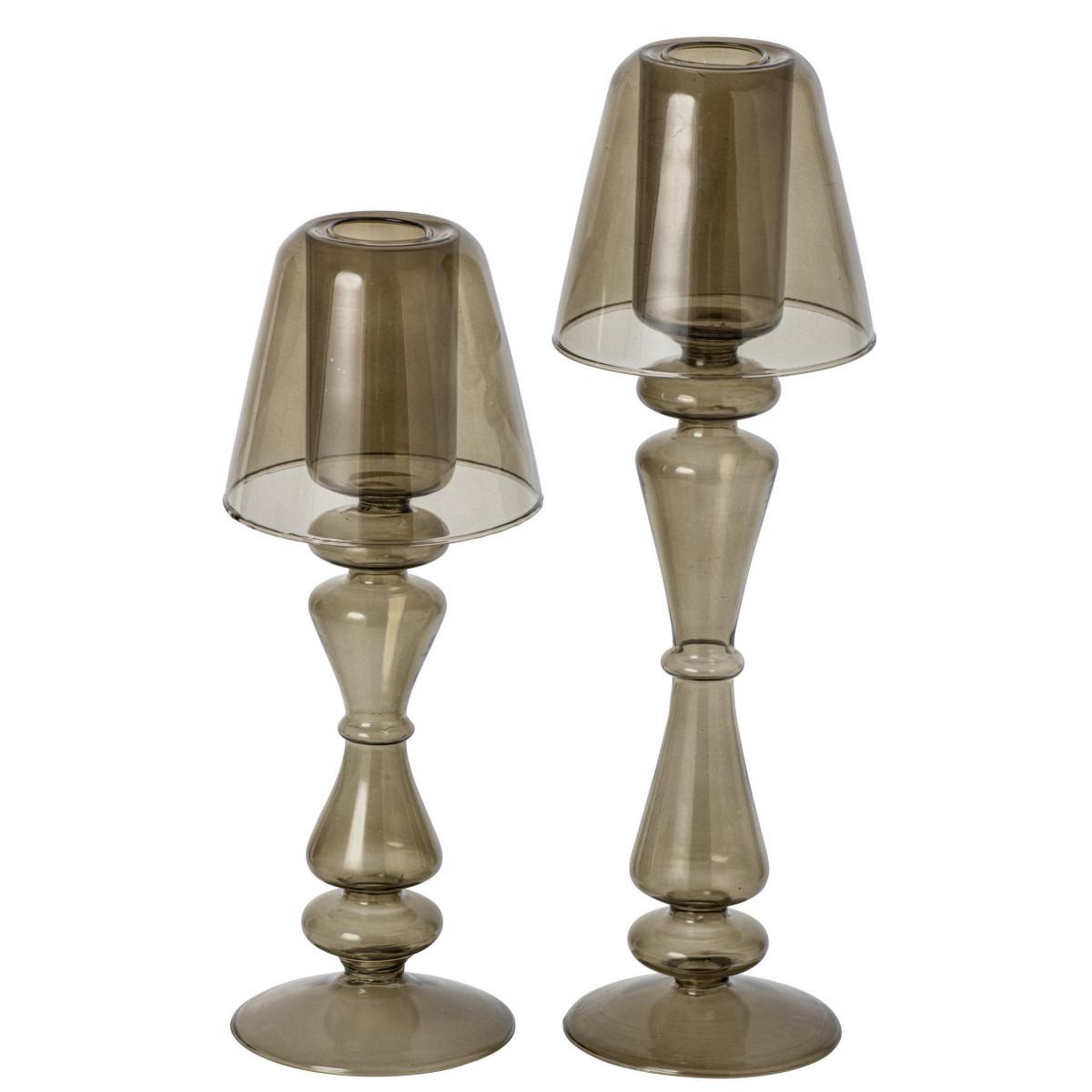 Voir la diapositive 3 : J-LINE Photophore Lampe en Verre  Silje  26cm Vert Olive