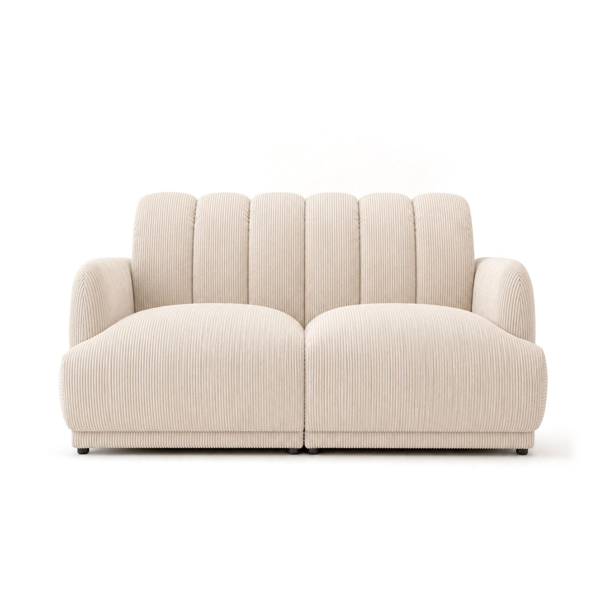 Voir la diapositive 1 : BEST MOBILIER Luigi - canapé droit 3 places en velours côtelé